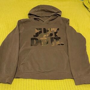 Nike kids Crewneck Hoodie with Camo 'Just Do It' Logo